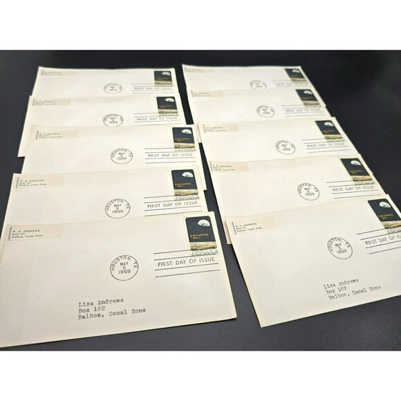 Apollo 8 First Day Of Issue Stamped Envelopes Set Of 10 Vintage 1969 LI3029 - Picture 6 of 9